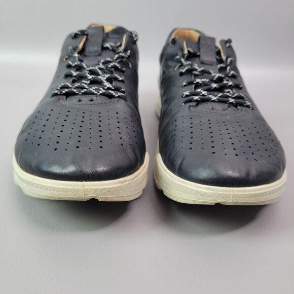 Ecco Yak Leather Biom Street Shoes Black Perforated Sneakers Womens US 9 - Picture 5 of 12